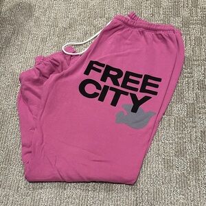Free City Pink Sweatpants, L